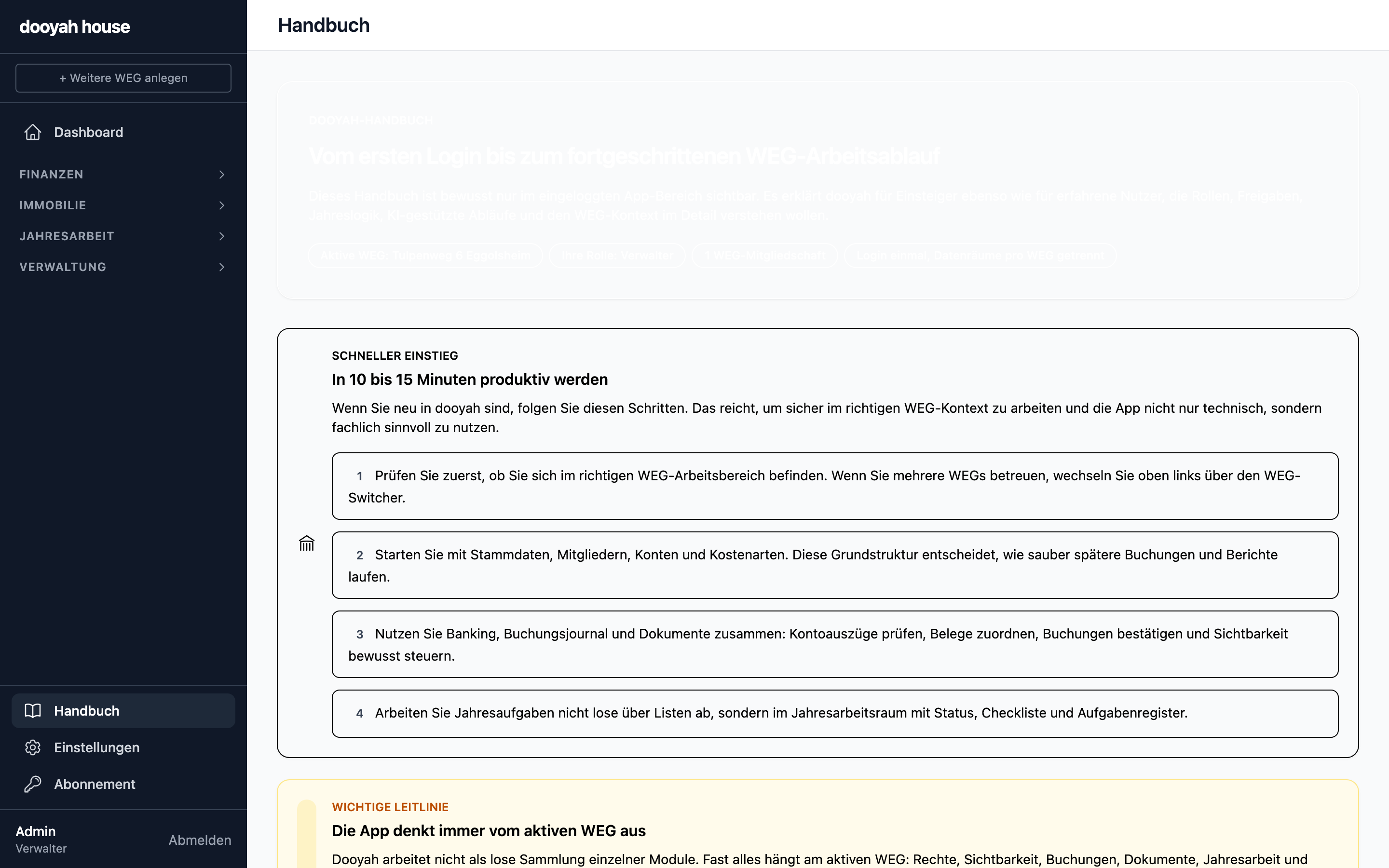 In-App Handbuch